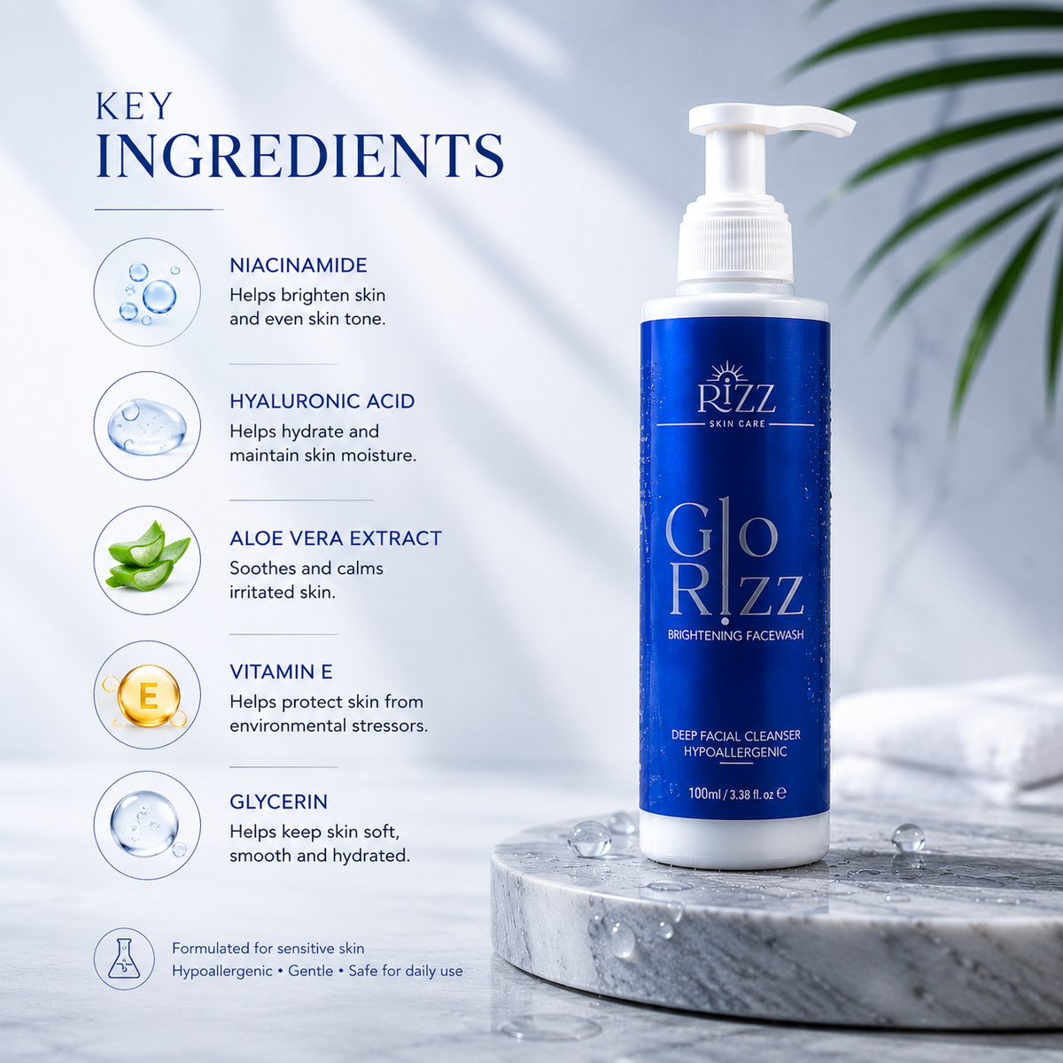 Rizz Glo Rizz Brightening Facewash – 100ml