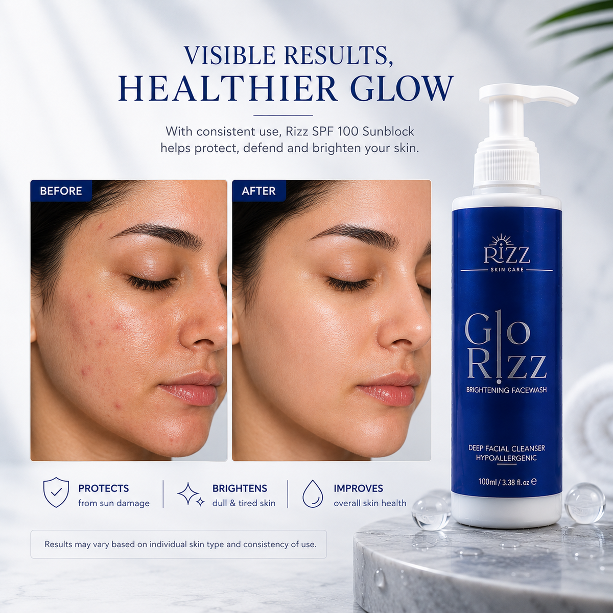 Rizz Glo Rizz Brightening Facewash – 100ml