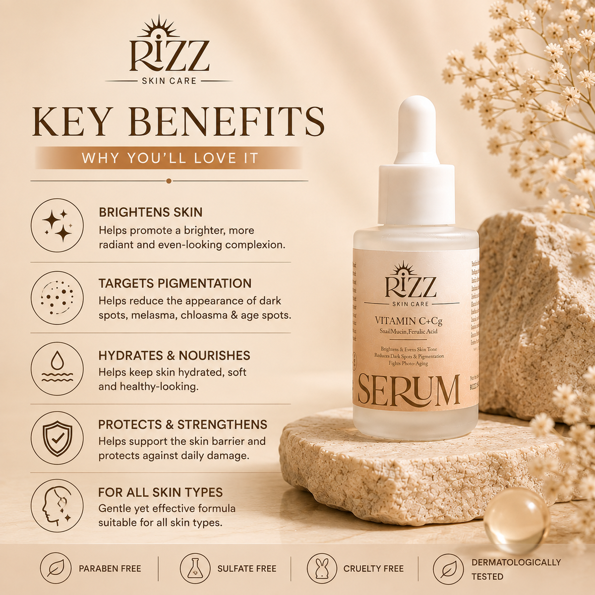 Rizz Vitamin C+Cg Serum – Brightening Serum