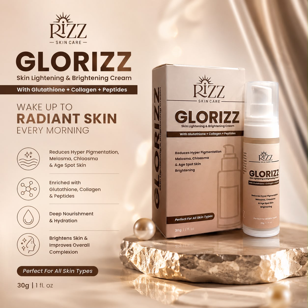 GloRizz Skin Lightening and Brightening Cream
